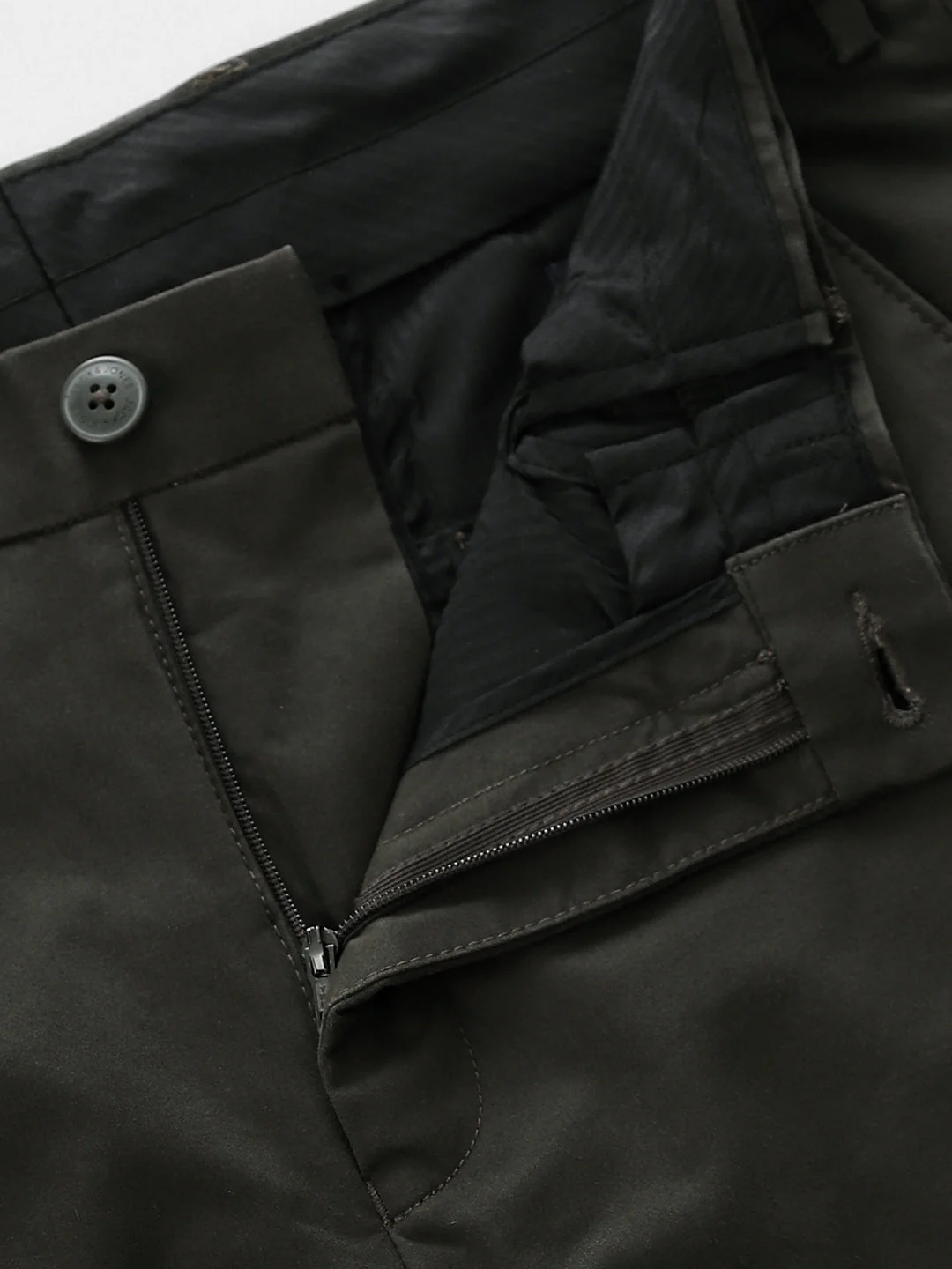Olive Mid Rise Cotton Stretch Pants - Image 5