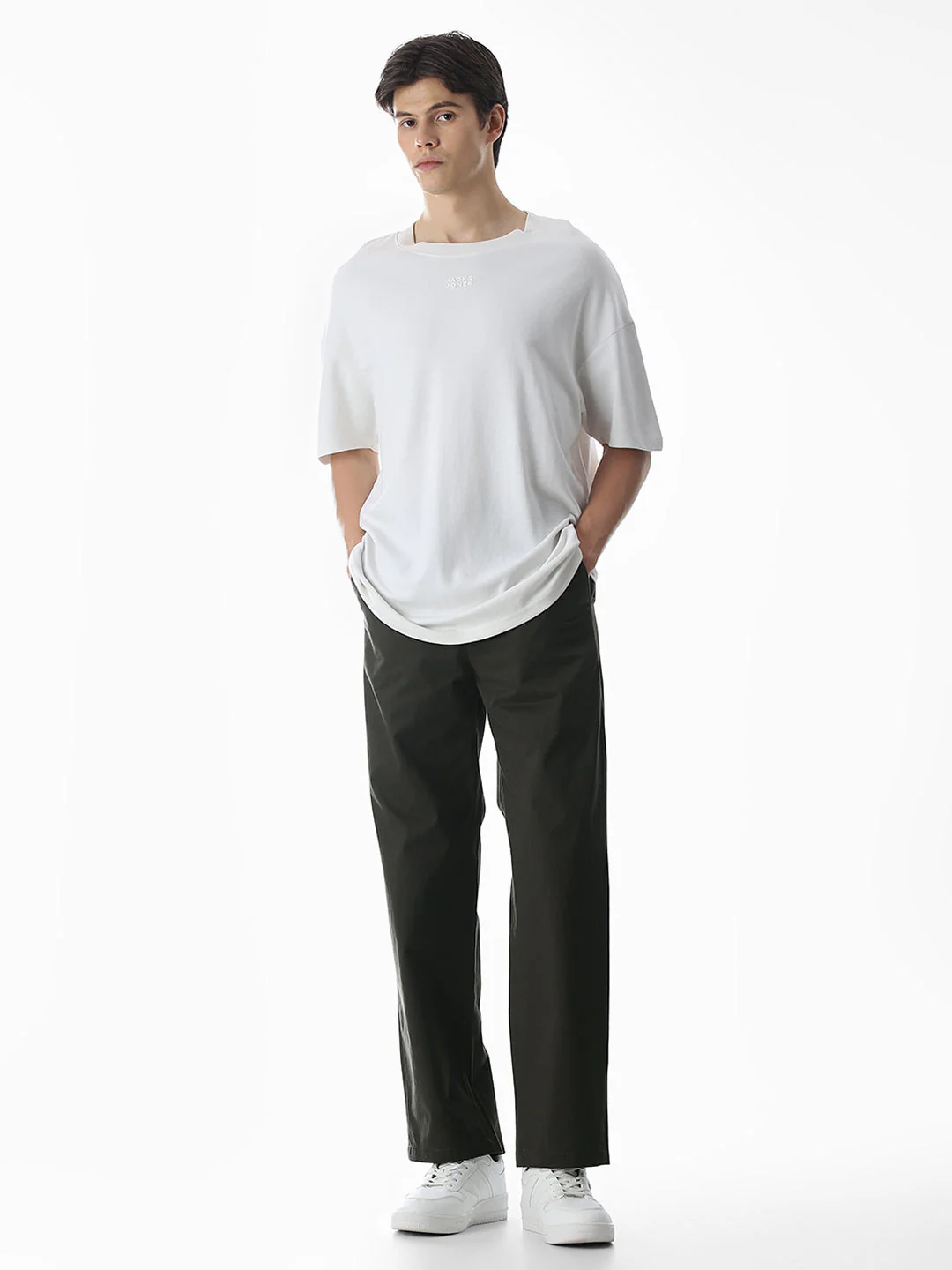Olive Mid Rise Cotton Stretch Pants - Image 6