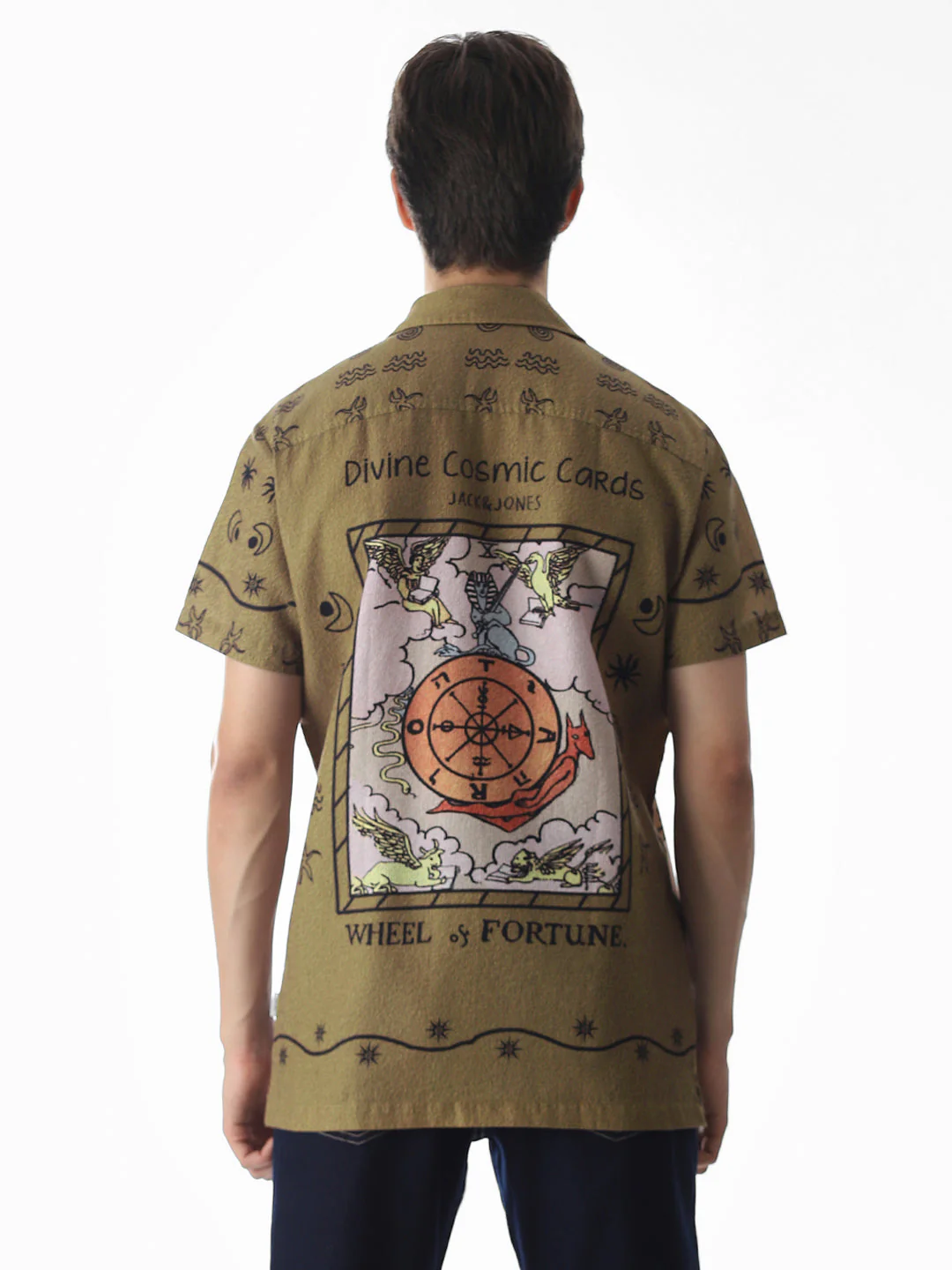 Dull Yellow Graphic Print Comfort Fit Shirt - Image 9