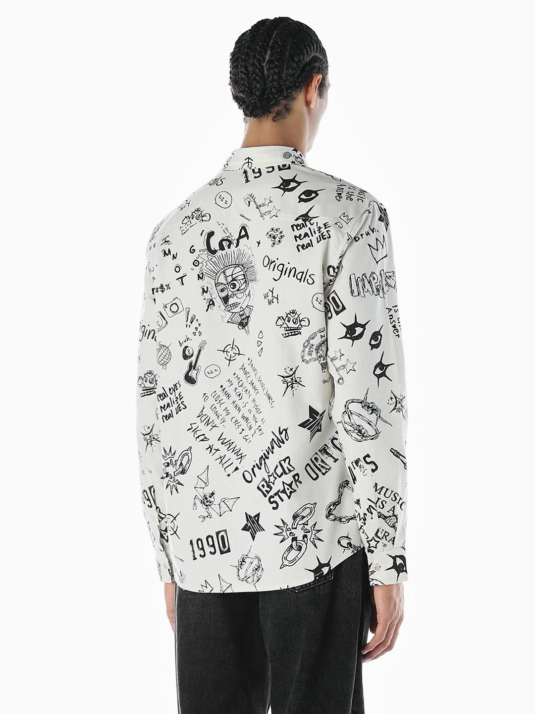 Graphic Print Cotton Shirt - Image 4