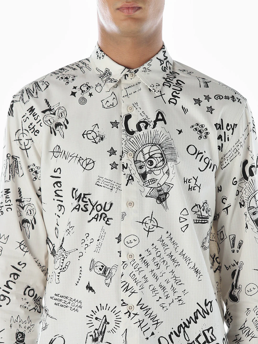 Graphic Print Cotton Shirt - Image 5