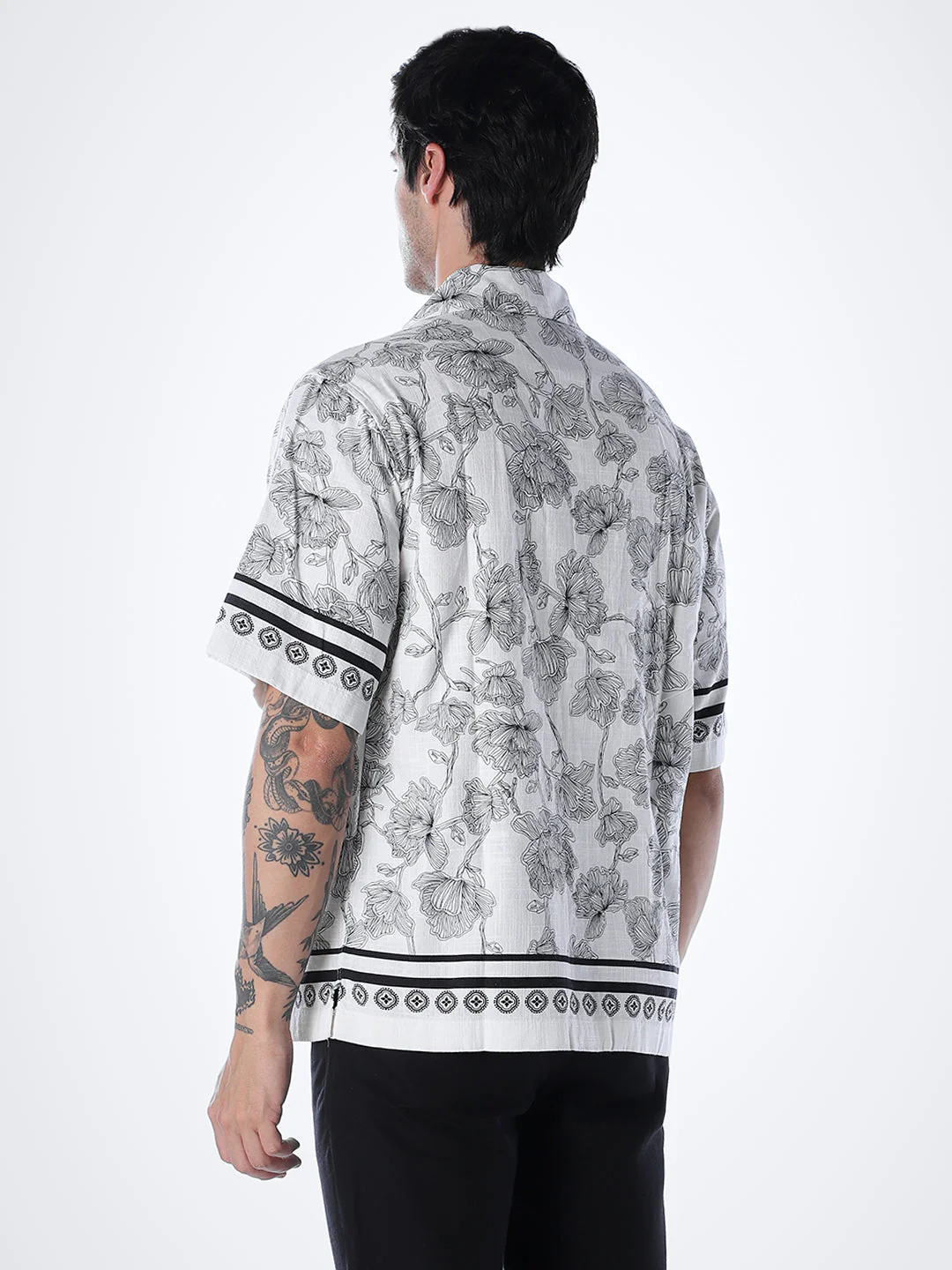 Floral Cotton Oversized Shirt - Image 4