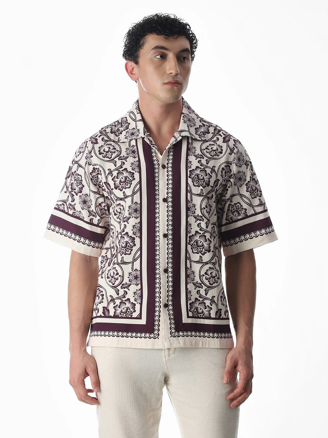 Printed Drop Shoulder Oversized Shirt - Image 2