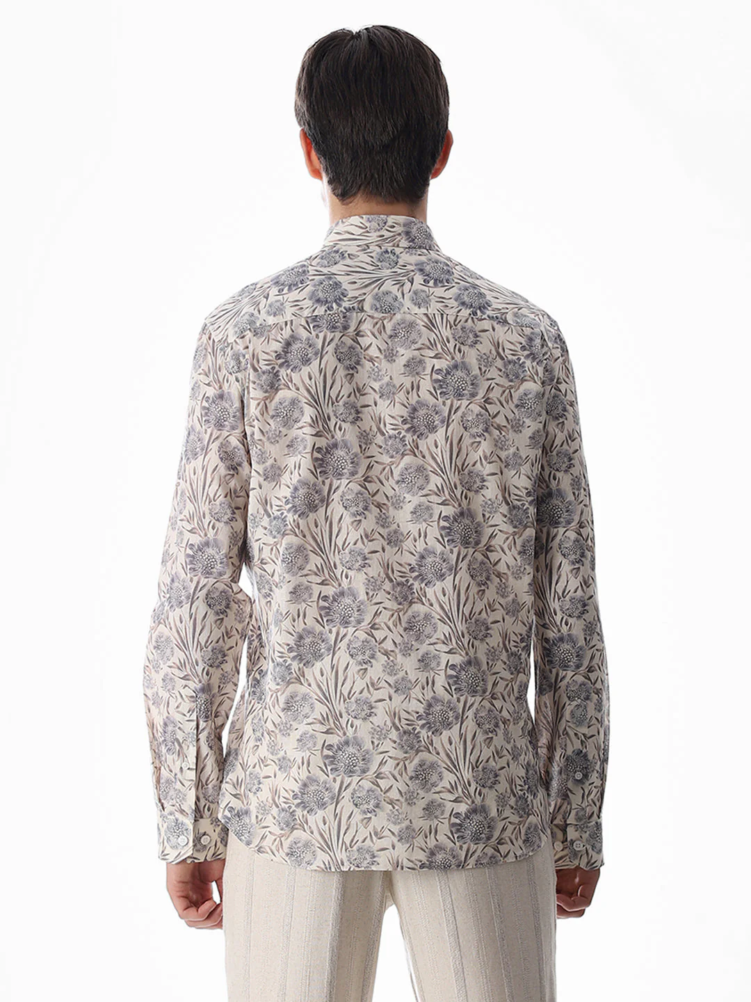 Beige Printed Cotton Shirt - Image 4