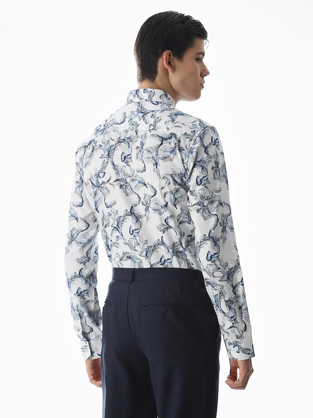 White Printed Cotton Shirt - Image 4