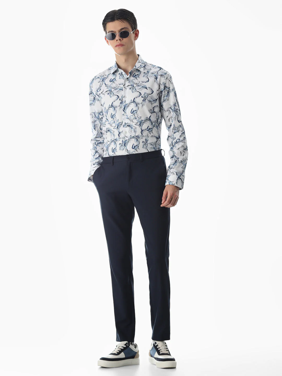 White Printed Cotton Shirt - Image 6