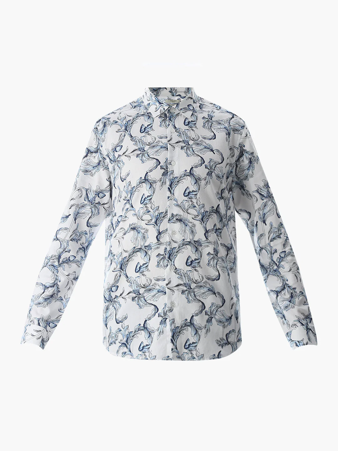 White Printed Cotton Shirt - Image 7