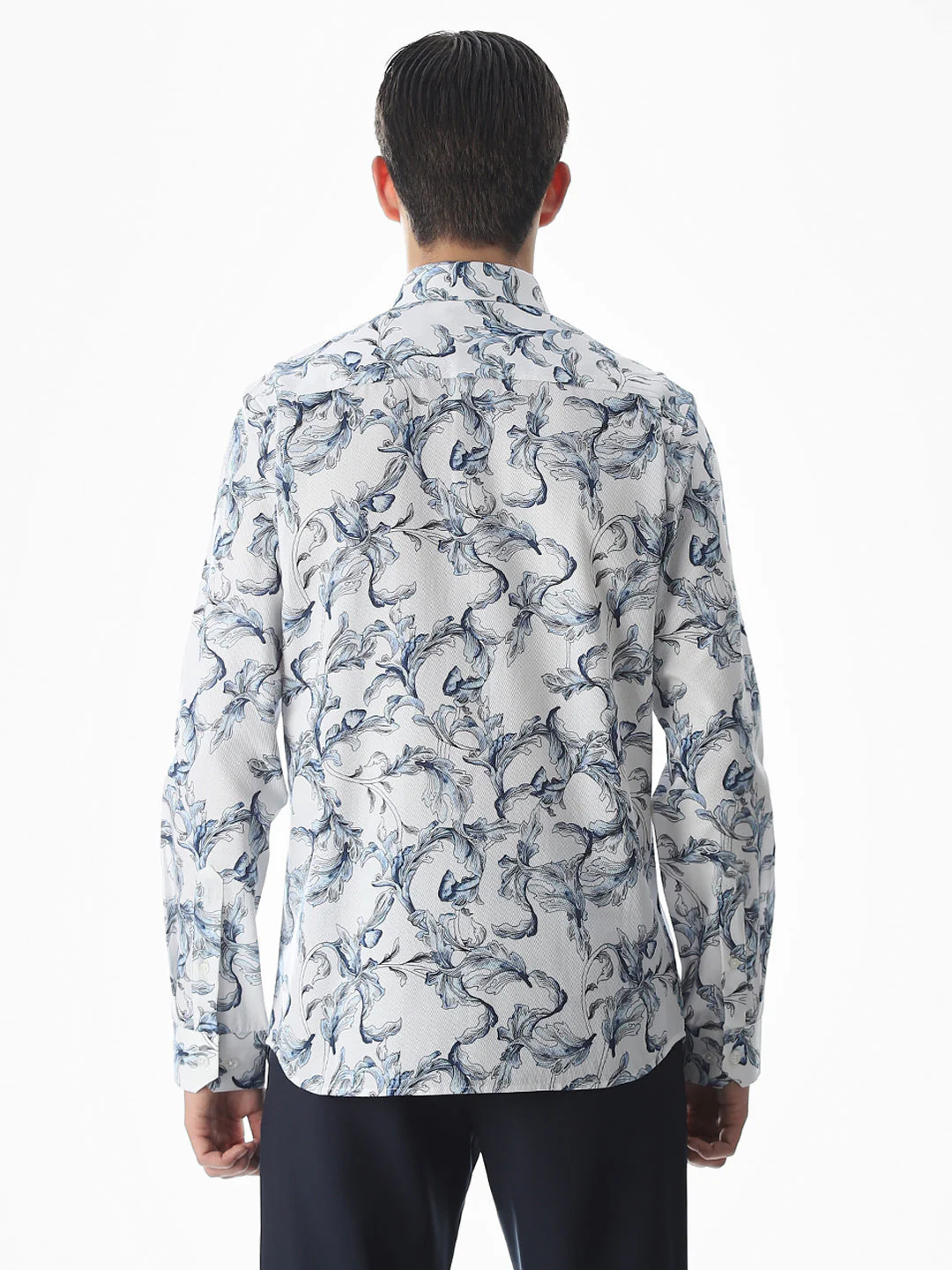White Printed Cotton Shirt - Image 9