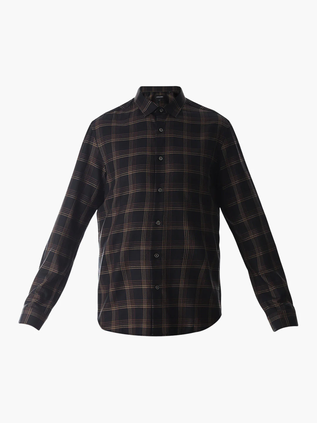 Dark Brown Check Cotton Shirt - Image 7