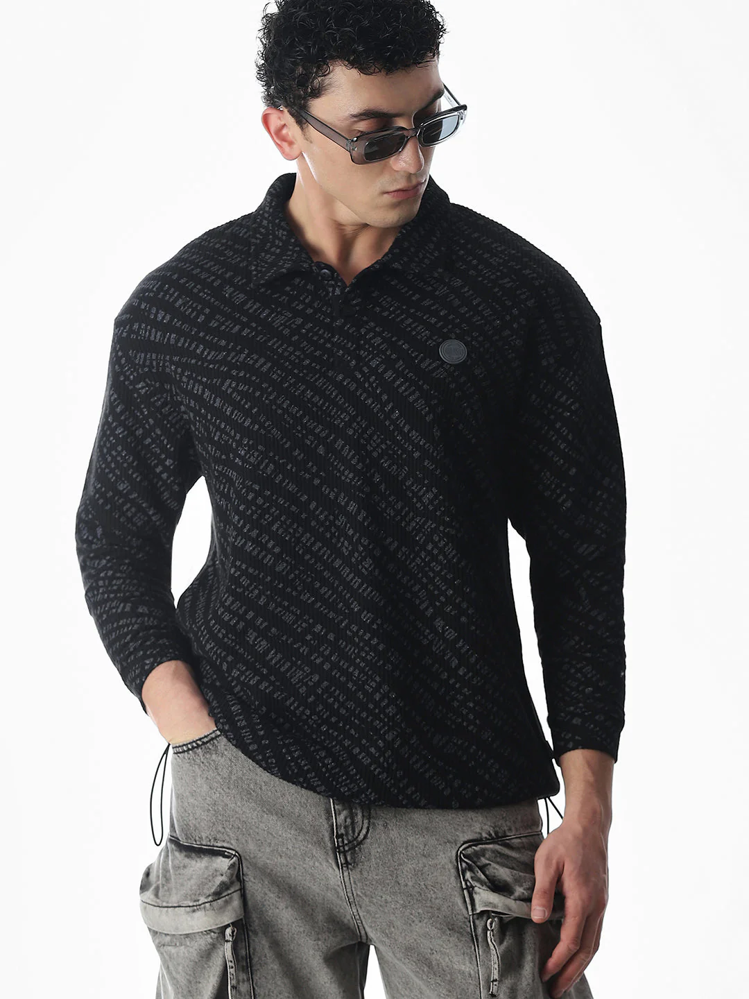 Printed Oversized Cotton Polo