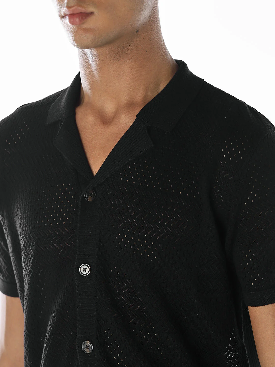 Jacquard Knitted Cotton Shirt - Image 5
