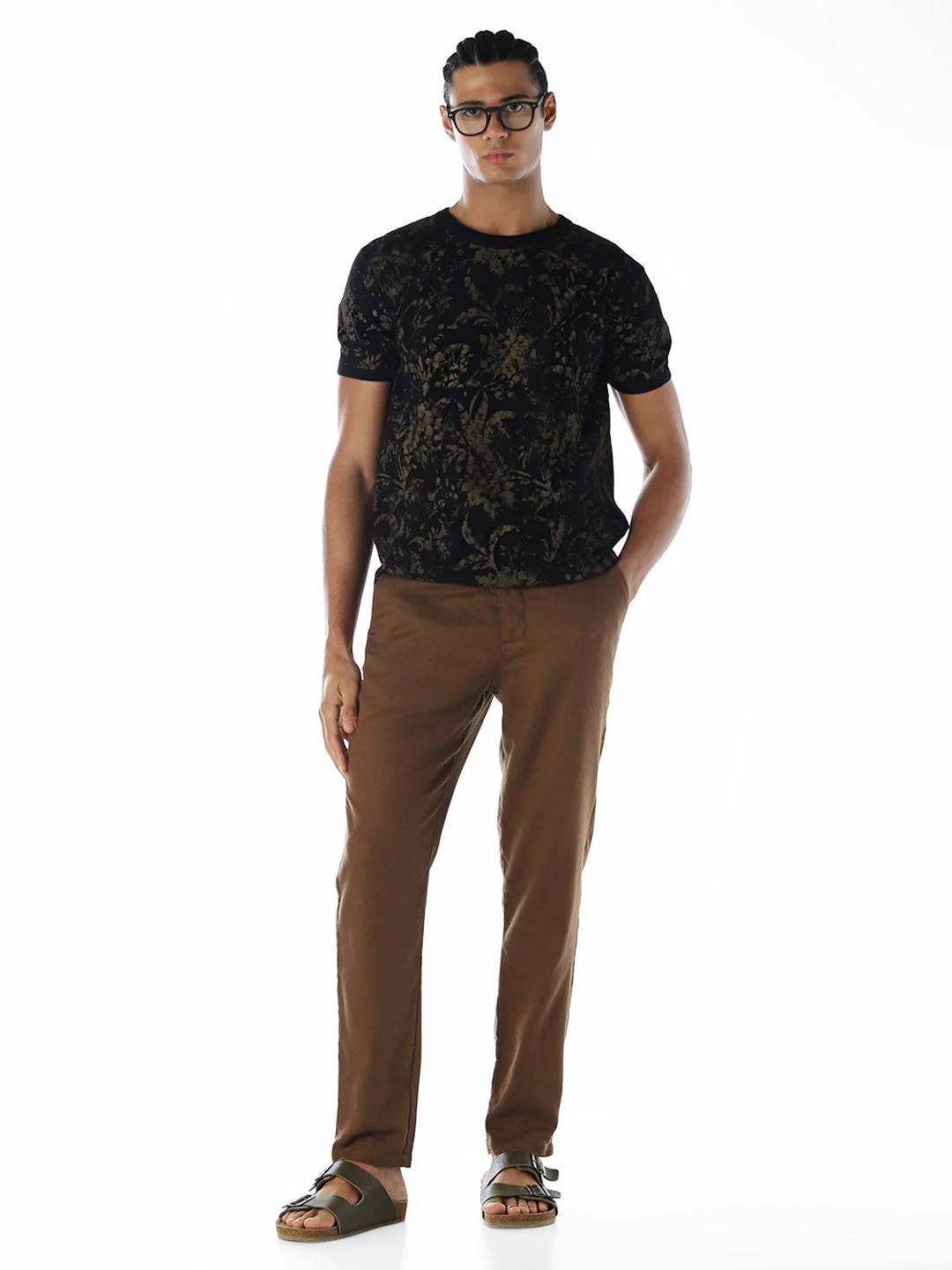 Printed Knit Crew Neck T-shirt - Image 6