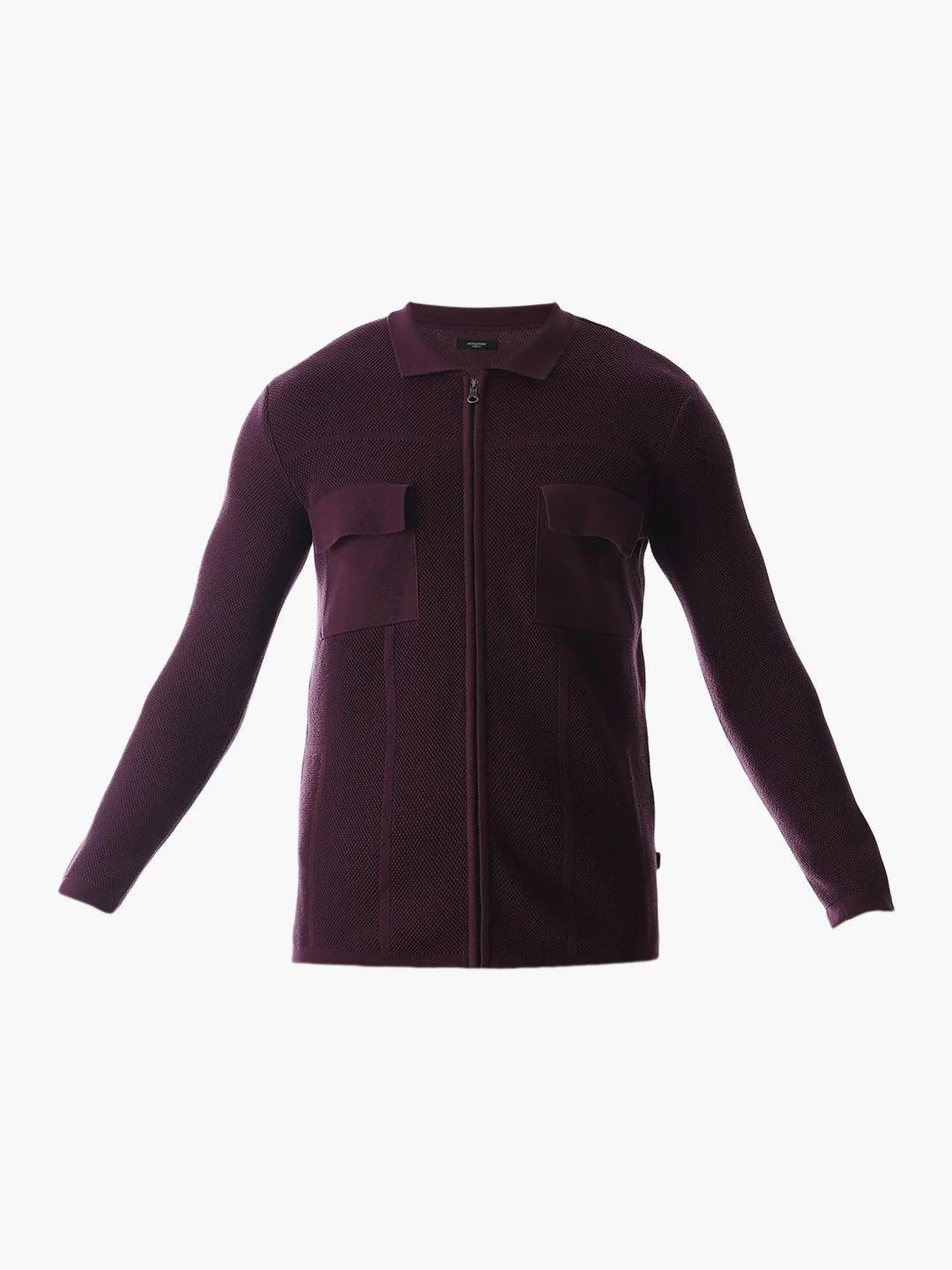 Purple Knitted Front Open Shirt - Image 7
