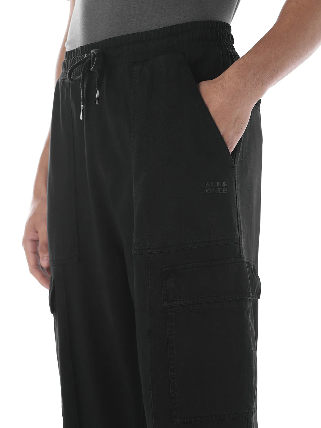 6 Pocket Cargo Sweatpants - Black - Image 4