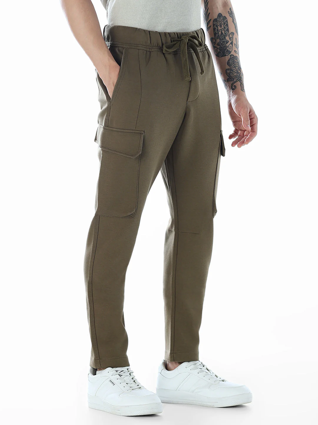 6 Pocket Loose Fit Sweatpants - Green - Image 2