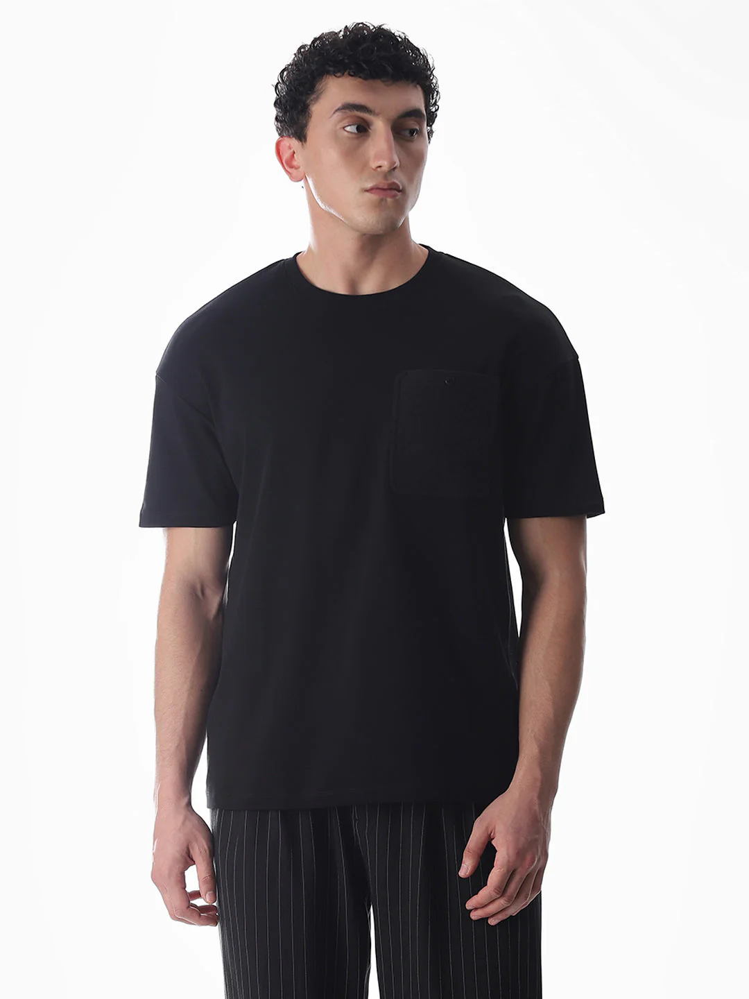Black Cotton Oversized T-shirt - Image 2