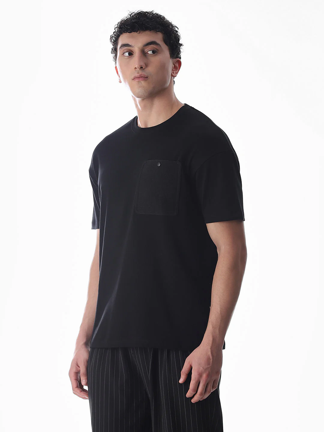 Black Cotton Oversized T-shirt - Image 3