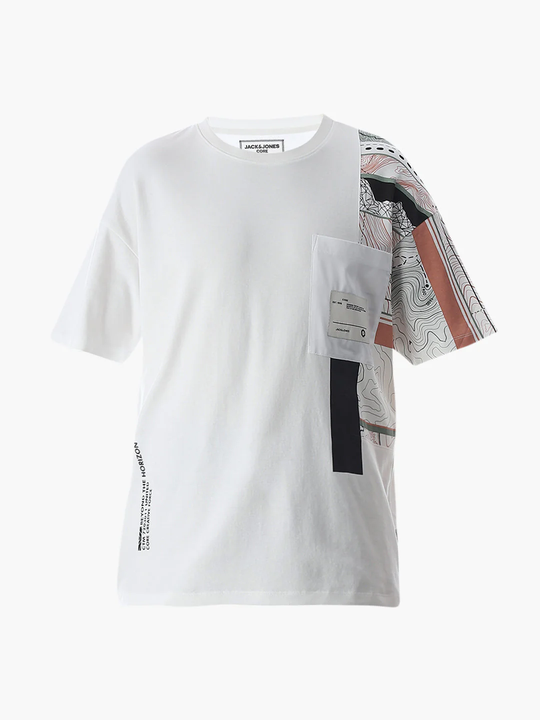 White Printed Boxy Fit T-shirt - Image 7