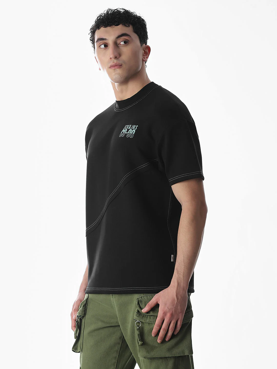 Contrast Stitch Boxy Fit T-shirt - Image 3