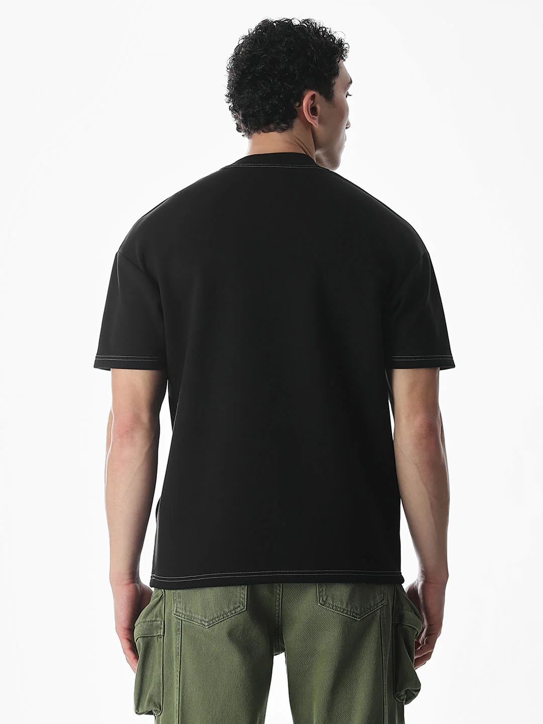 Contrast Stitch Boxy Fit T-shirt - Image 4