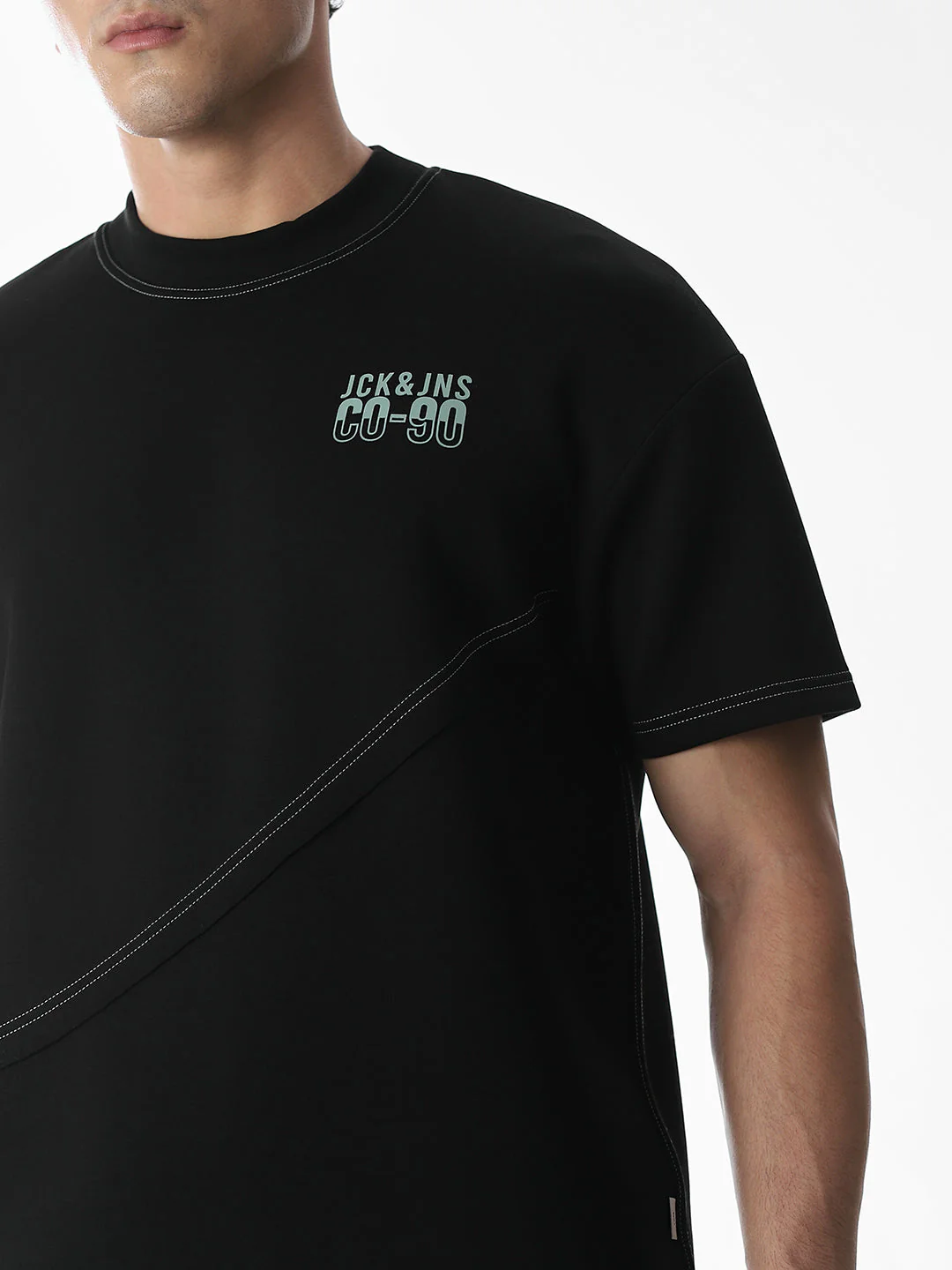 Contrast Stitch Boxy Fit T-shirt - Image 5