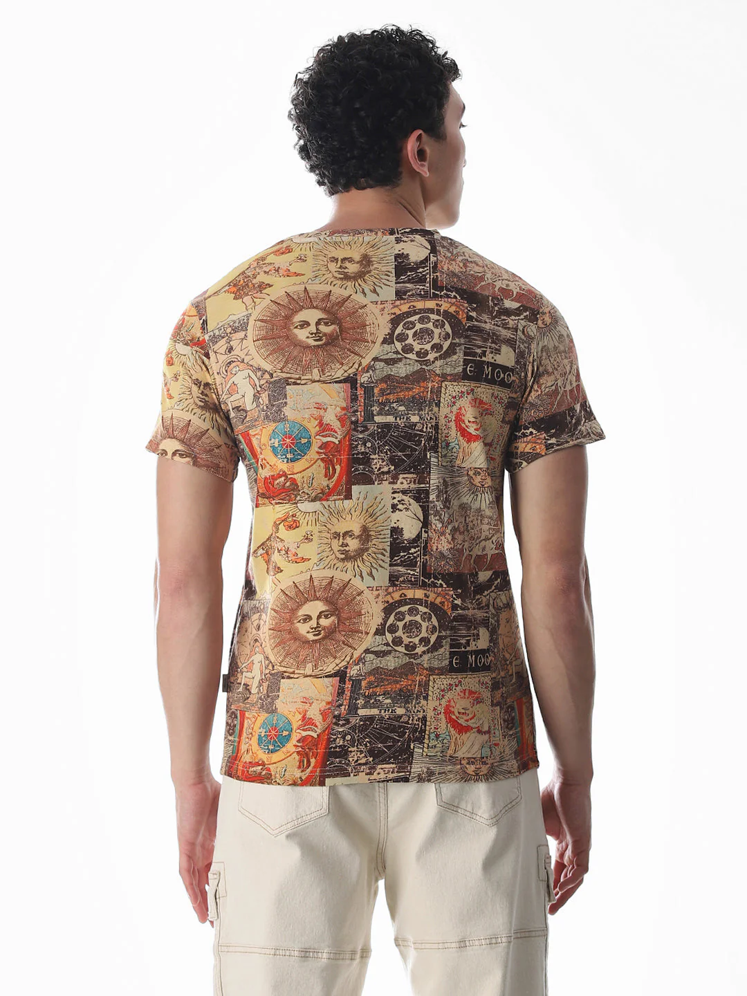 Brown Graphic Print Cotton T-shirt - Image 4