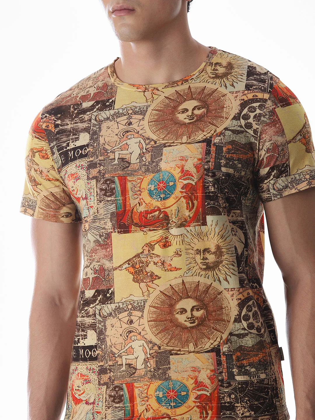 Brown Graphic Print Cotton T-shirt - Image 5