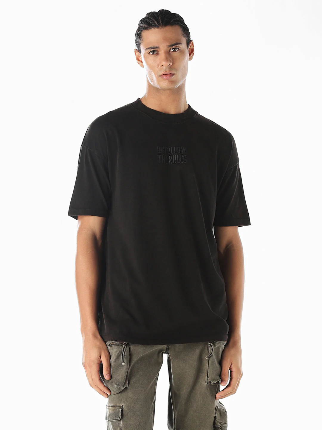 Text Print Cotton Oversized T-shirt - Image 2