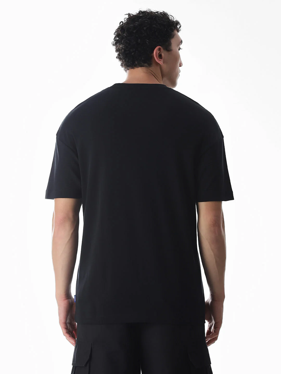 Black Logo Print Boxy Fit T-shirt - Image 4