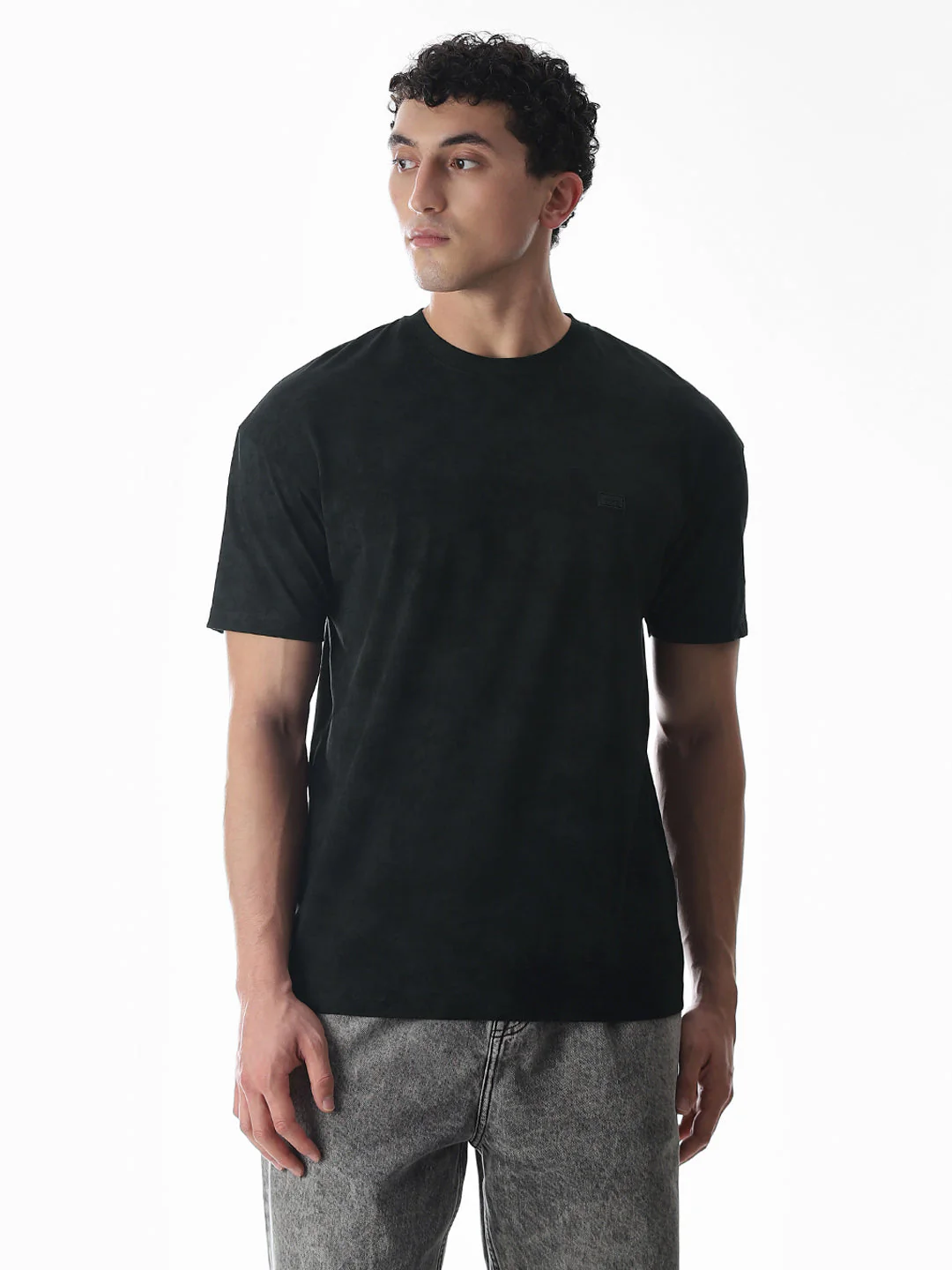 Black Cotton Oversized T-shirt - Image 2