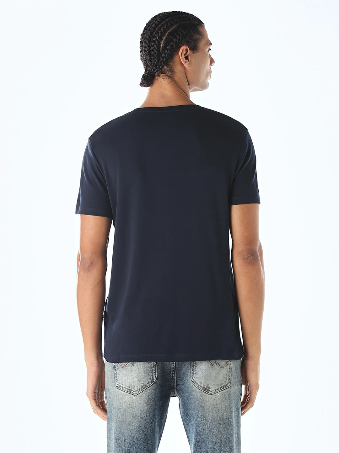 Navy Blue Printed T-shirt - Image 4