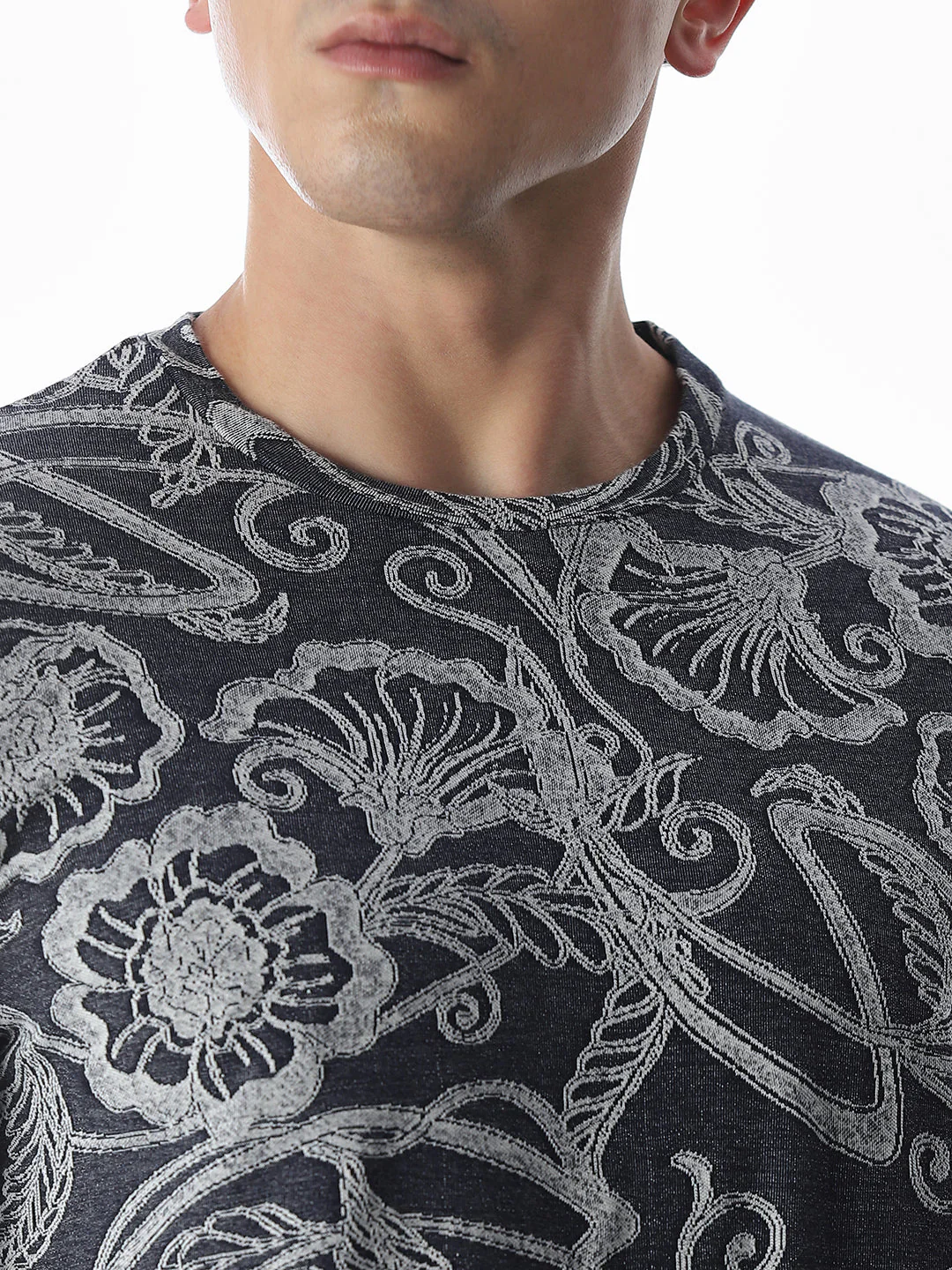 Jacquard Printed Cotton T-shirt - Image 5