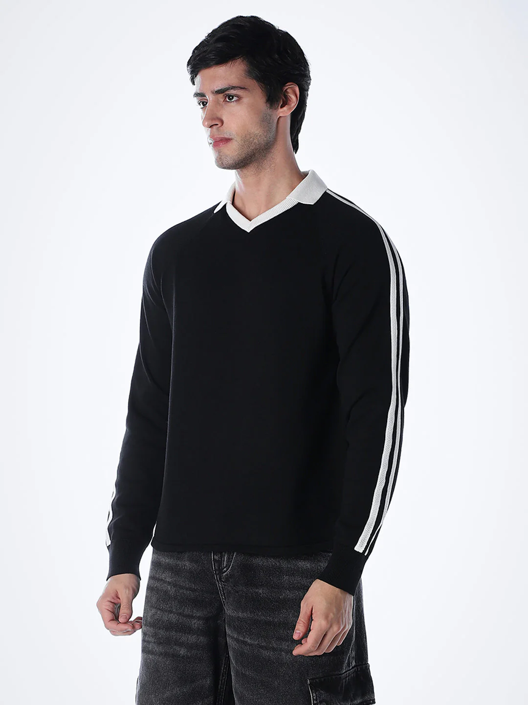 Black Contrast Tipping Cotton Polo - Image 3