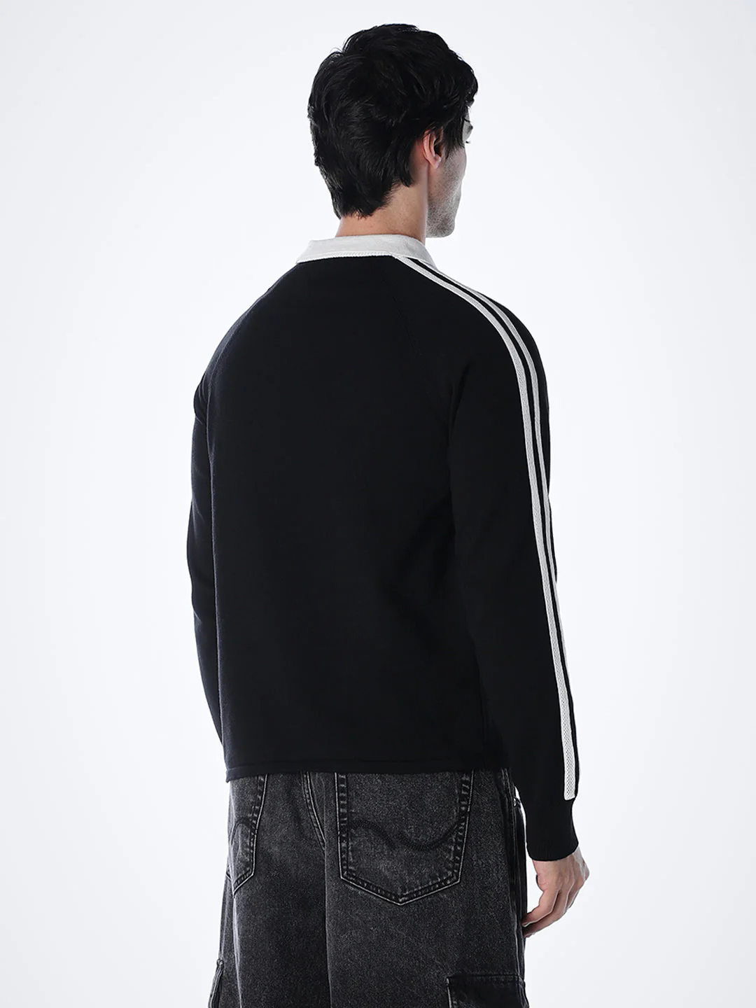 Black Contrast Tipping Cotton Polo - Image 4