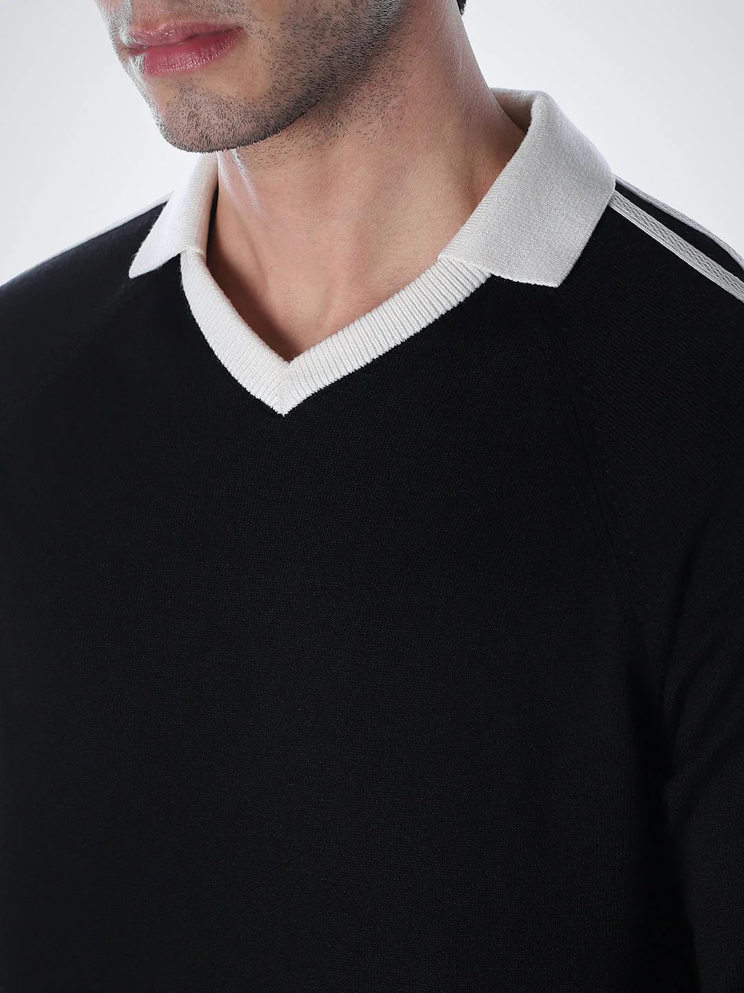 Black Contrast Tipping Cotton Polo - Image 5