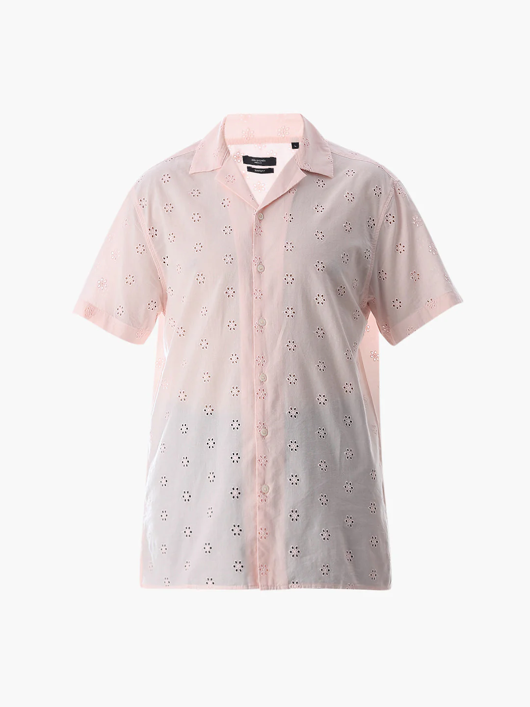 Pink Cut-Work Cotton Shirt - Image 7