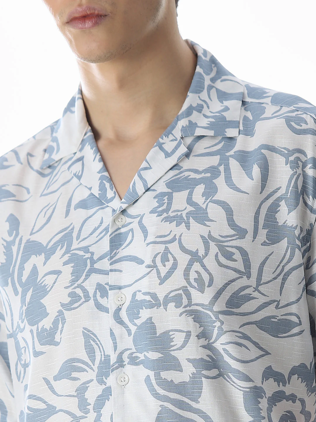 White Printed Comfort Fit Shirt - Image 5