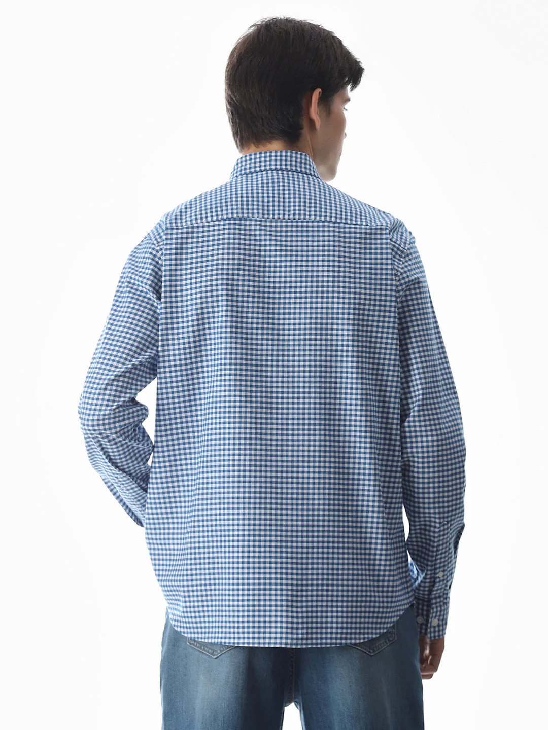 Blue Check Print Shirt - Image 4