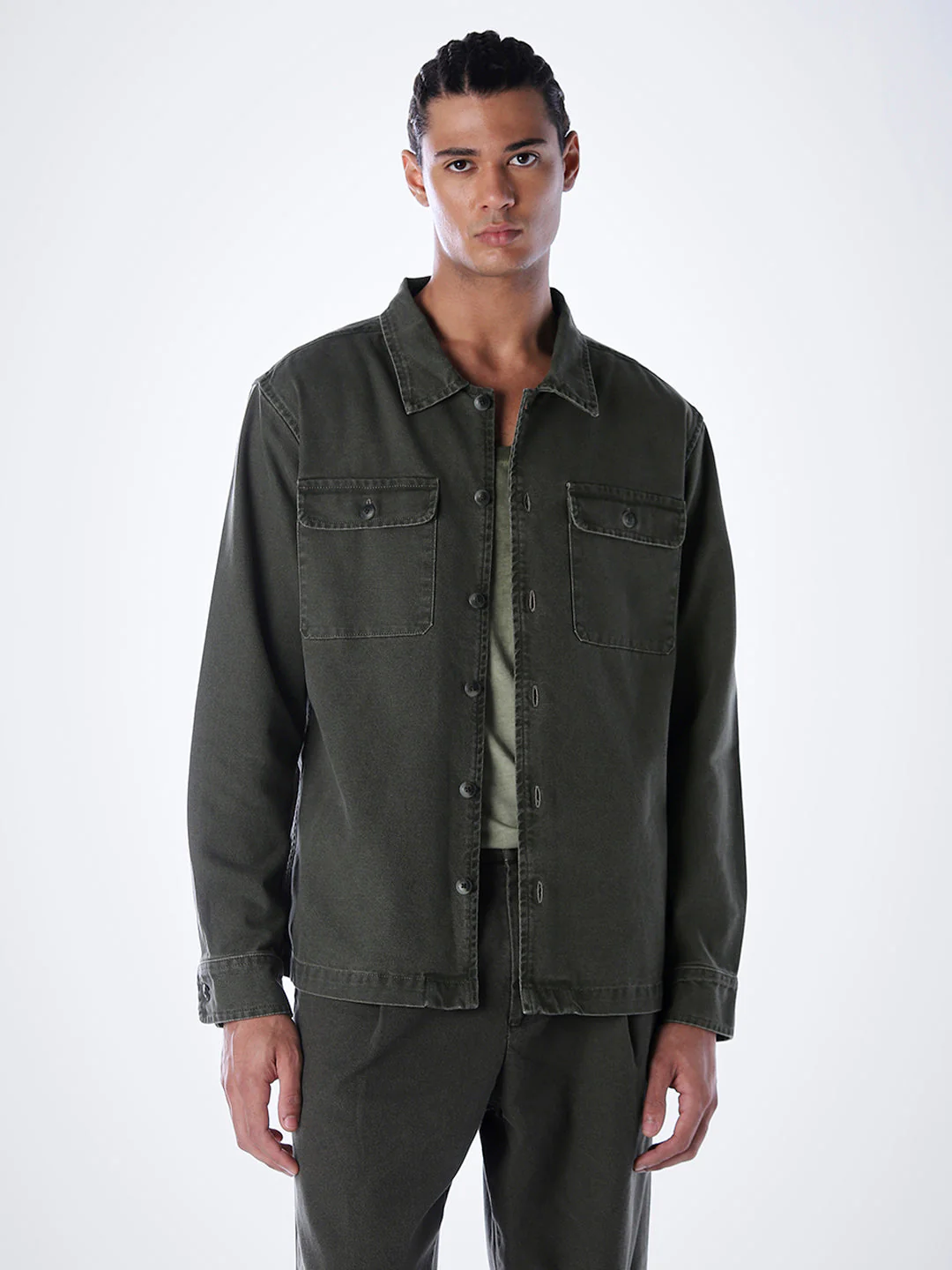 Cotton Denim Regular Fit Shirt - Image 2