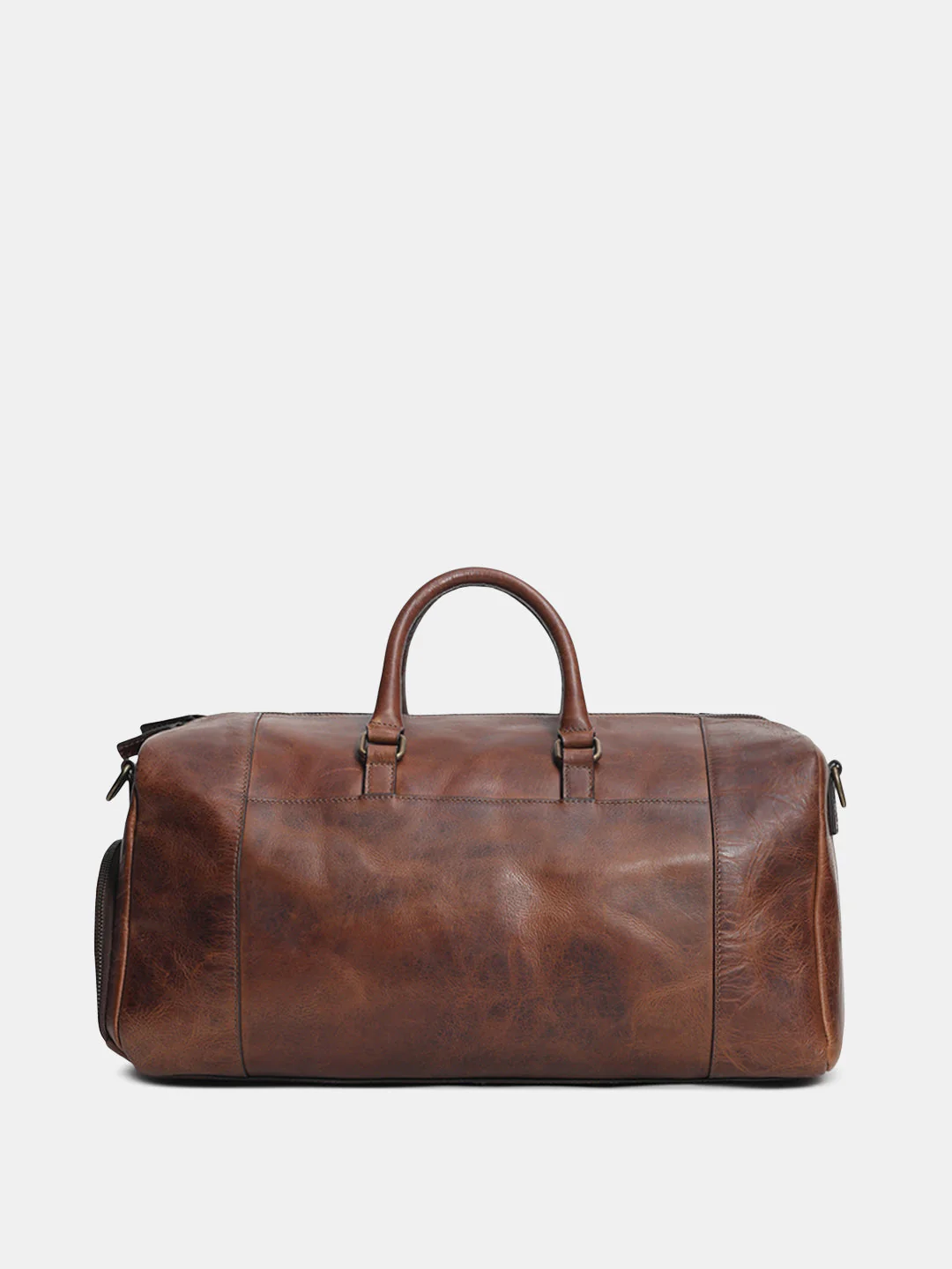 Dark Brown Premium Leather Duffle Bag - Image 5
