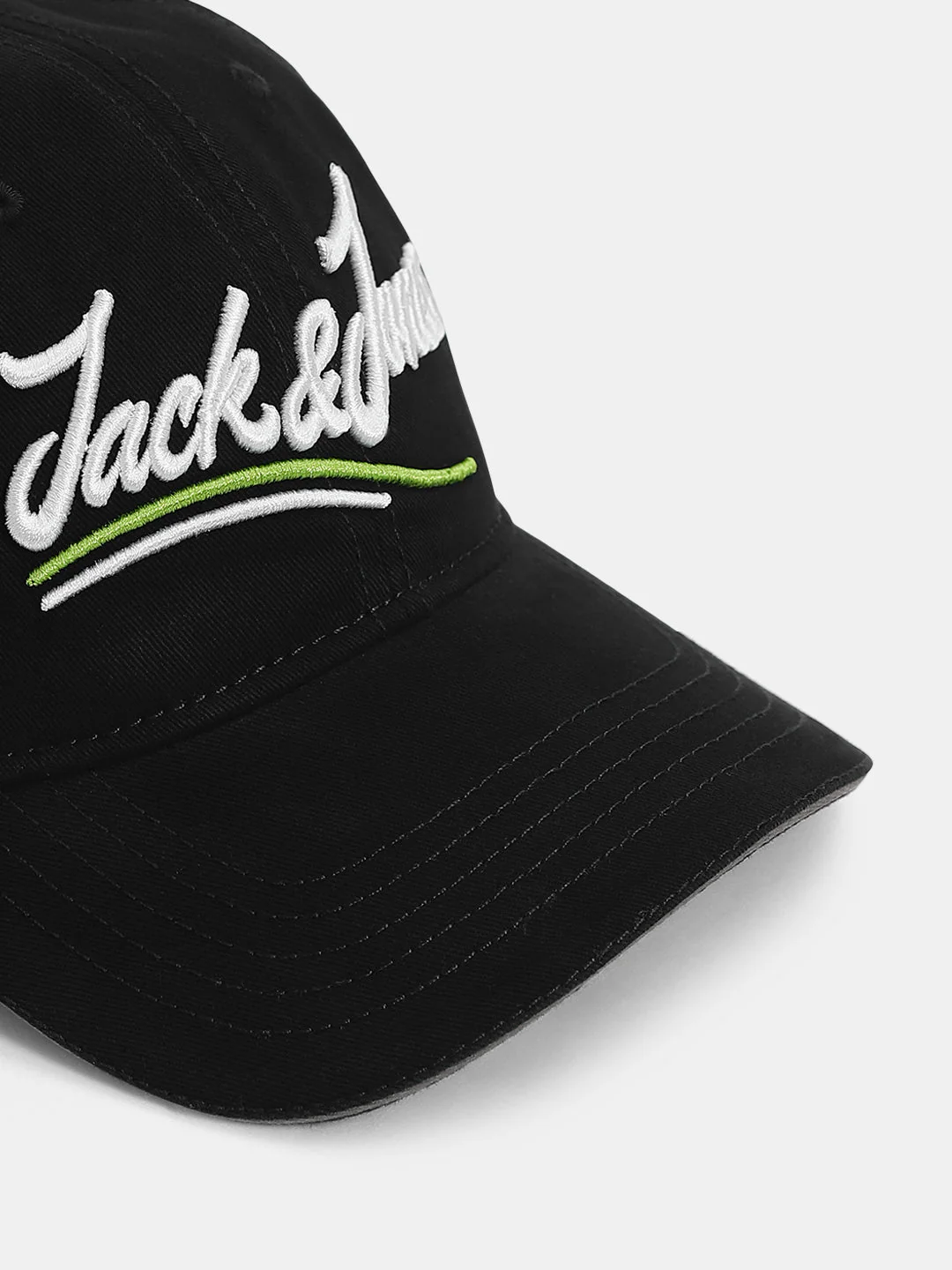 Black Cursive Logo Baseball Cap - Image 4