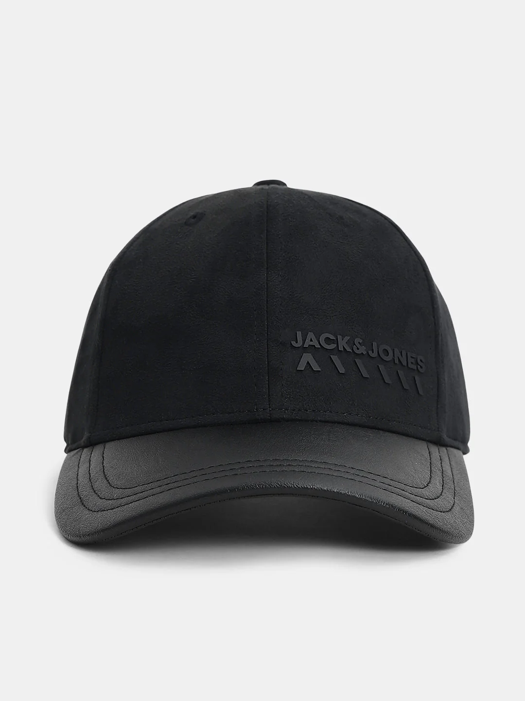 Black Logo Print Baseball Cap