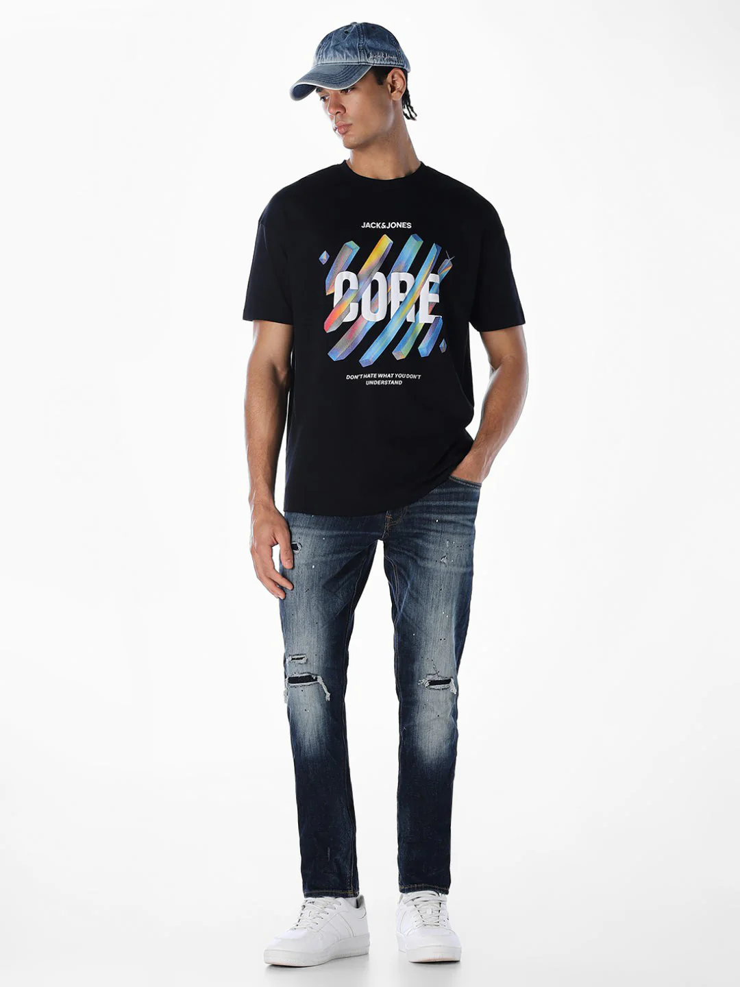 5 Pocket Distressed Glenn Slim Fit Jeans - Image 6