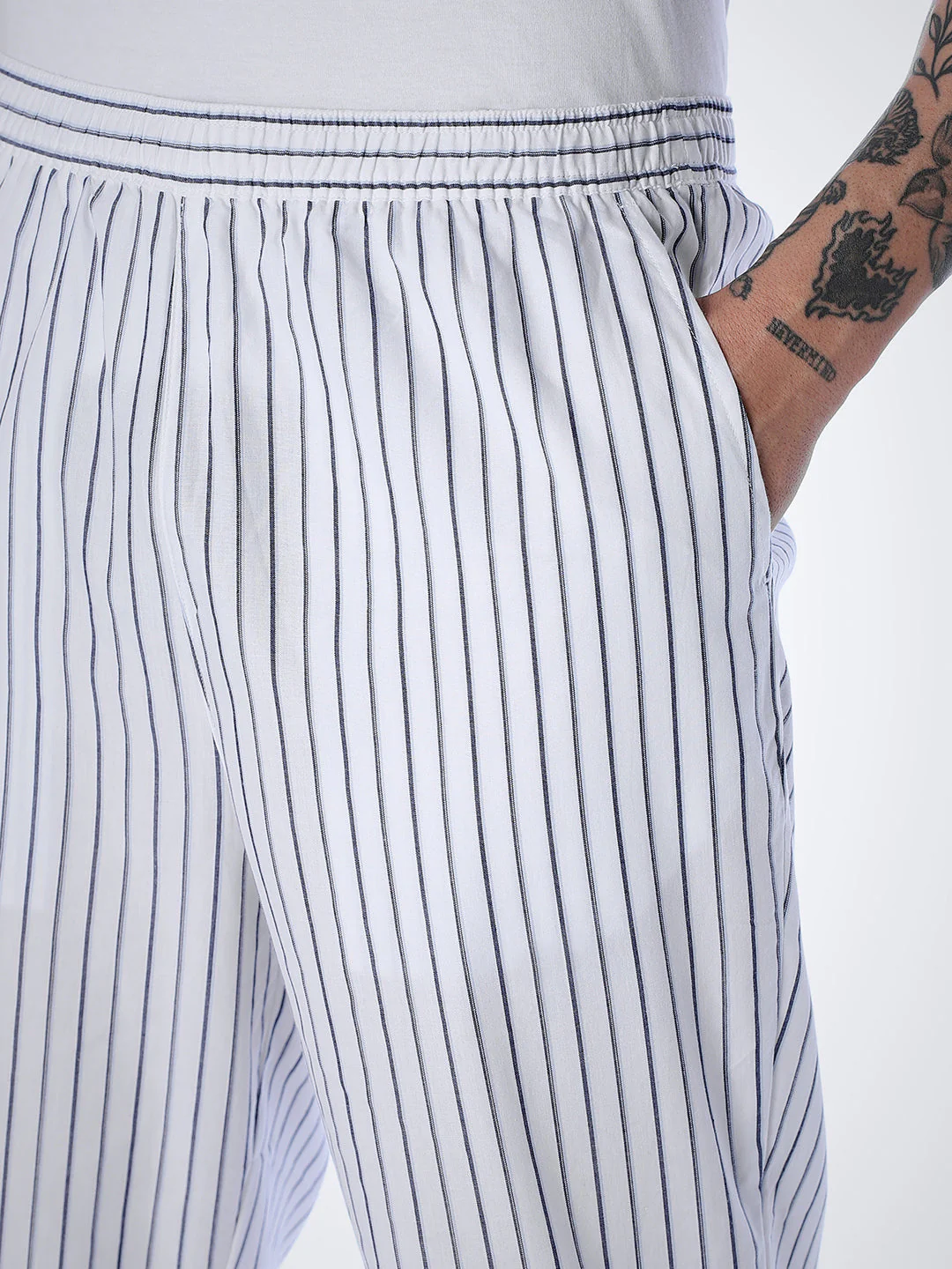 T-shirt & Striped Pants Loungewear Set - Image 6