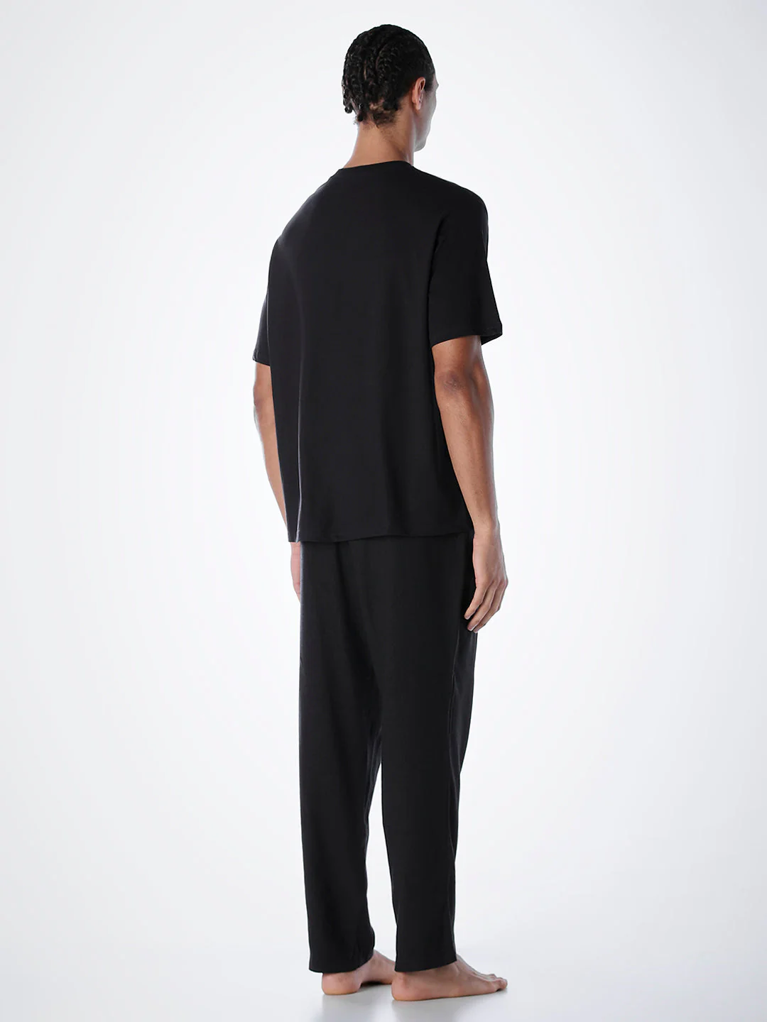 T-Shirt & Pant Loungewear Set - Black - Image 4