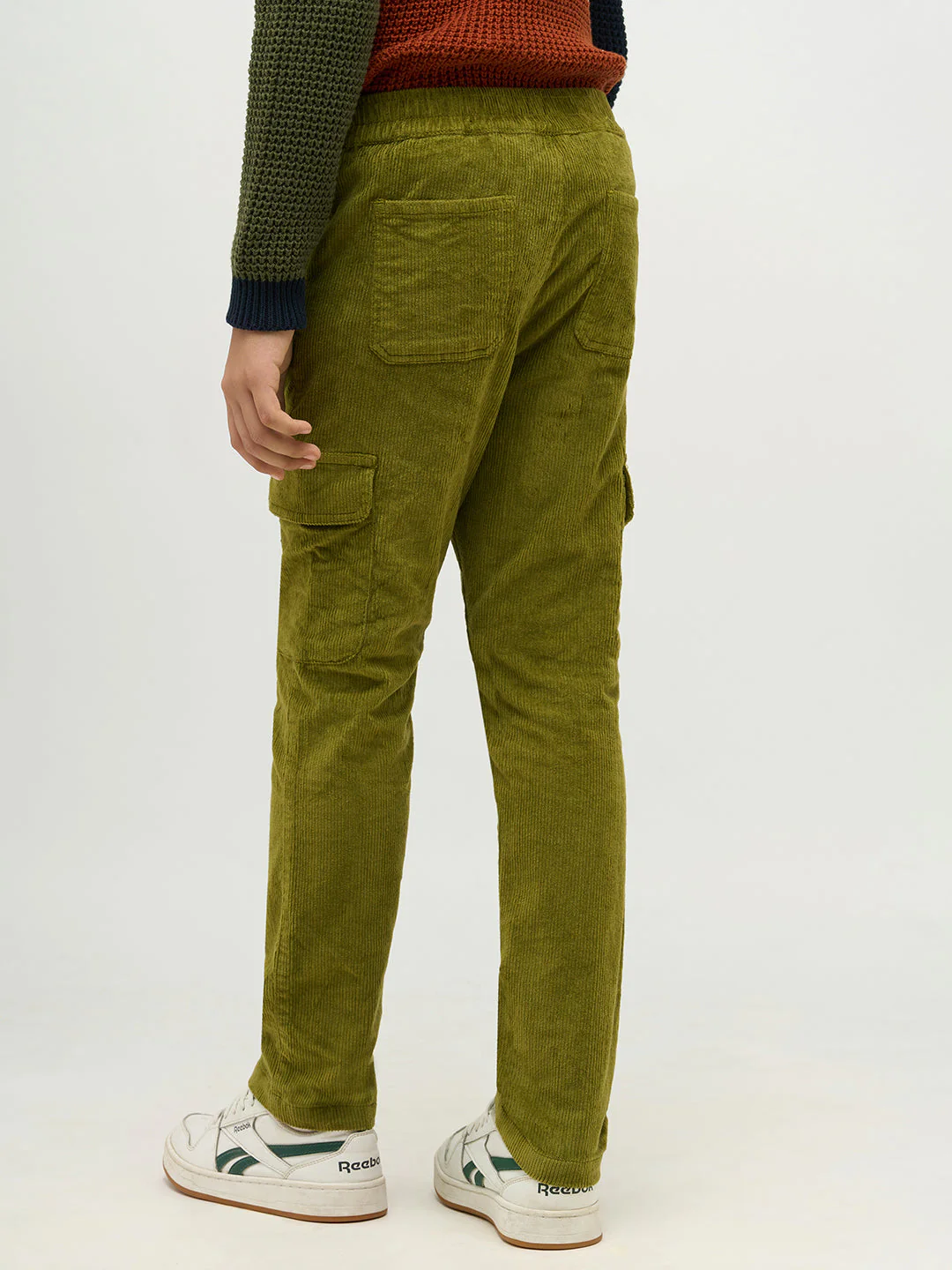 Boys Olive Green Corduroy Pants - Image 4