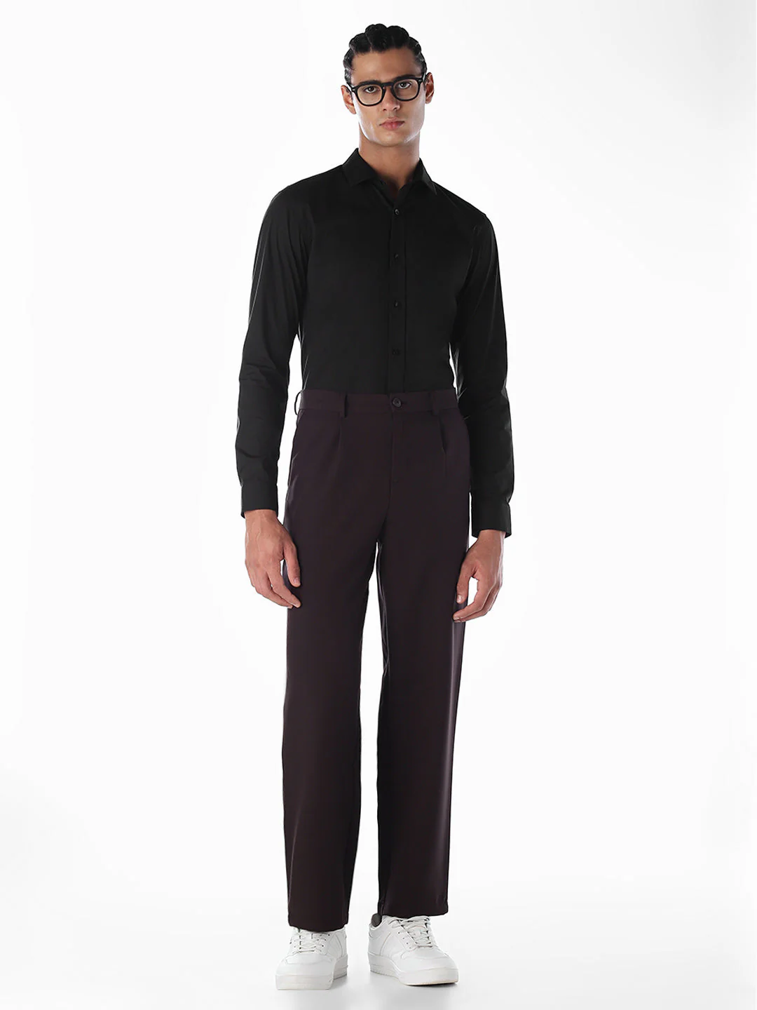 Black Poplin Stretch Formal Shirt - Image 6