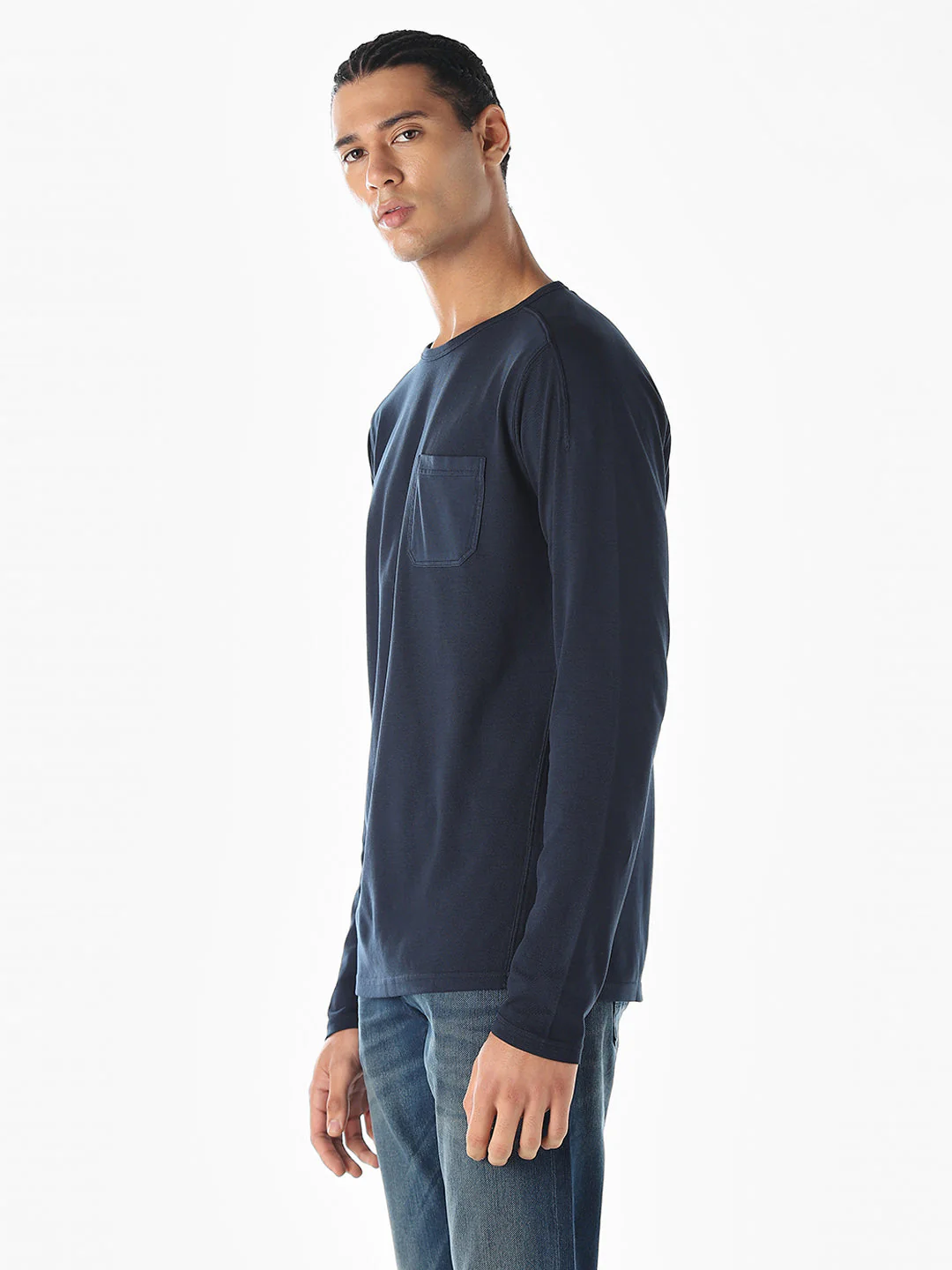 Navy Blue Full Sleeves T-shirt - Image 3