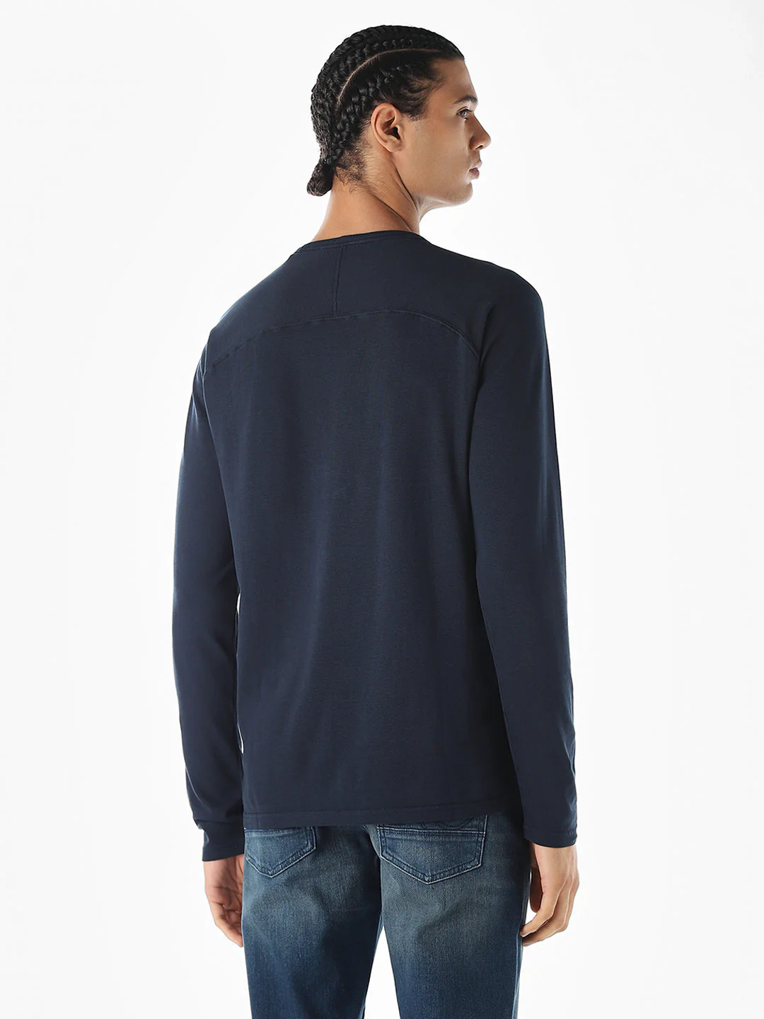 Navy Blue Full Sleeves T-shirt - Image 4
