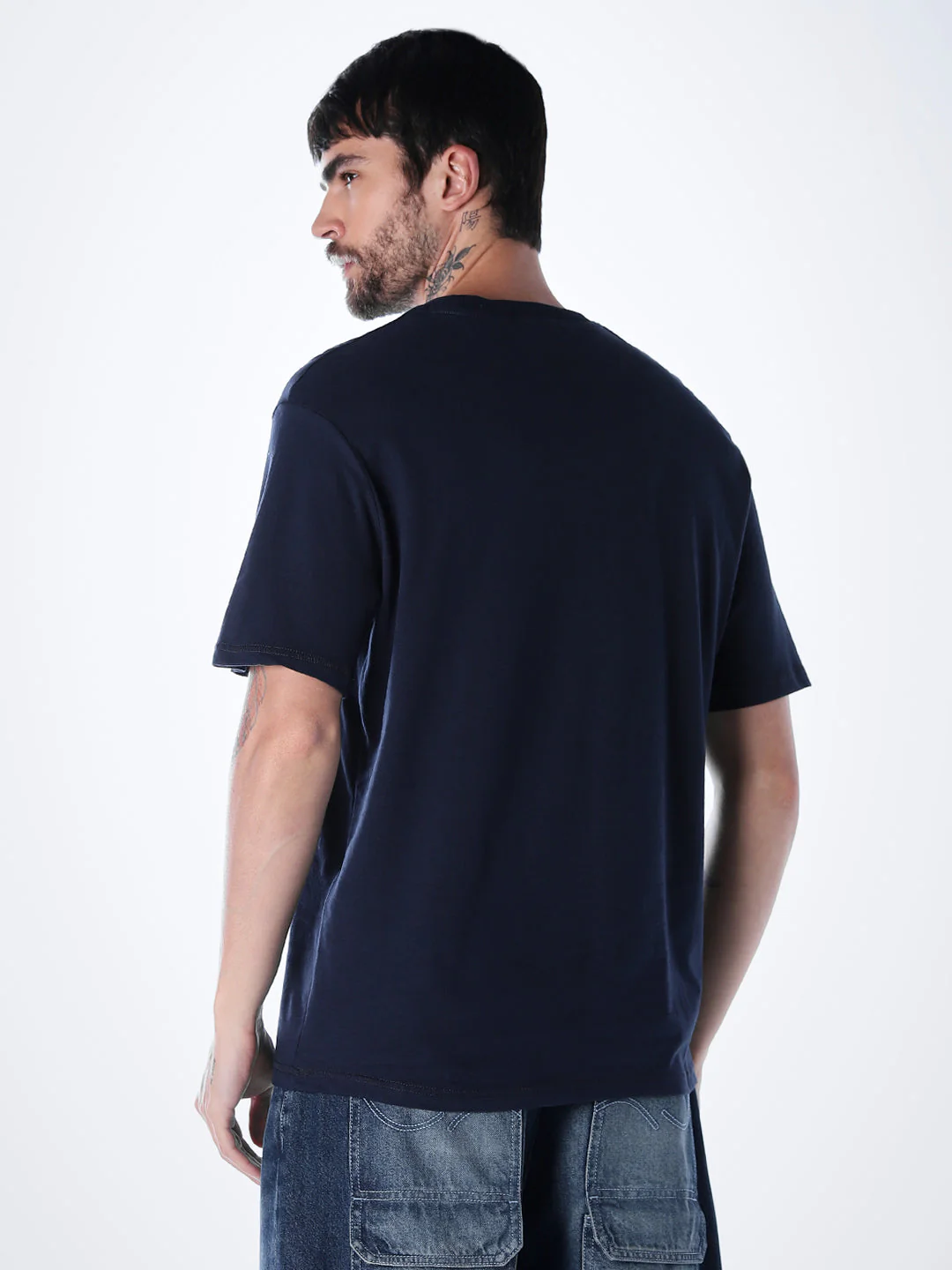 Classic Twill Crew Neck T-shirt - Navy - Image 4